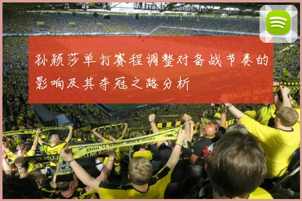 孙颖莎单打赛程调整对备战节奏的影响及其夺冠之路分析